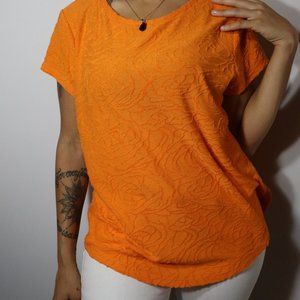 Simply Vera Vera Wang Women's Orange Floral T Shirt Size Large